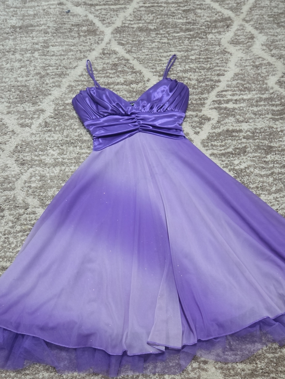 My Michelle Purple Ombre Spaghetti-Strap Prom Dress